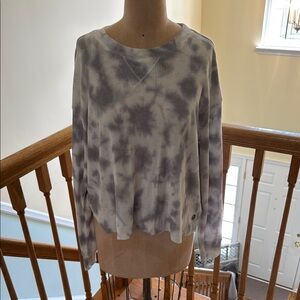 Hollister Gray Tie-Dye Long Sleeve Top
